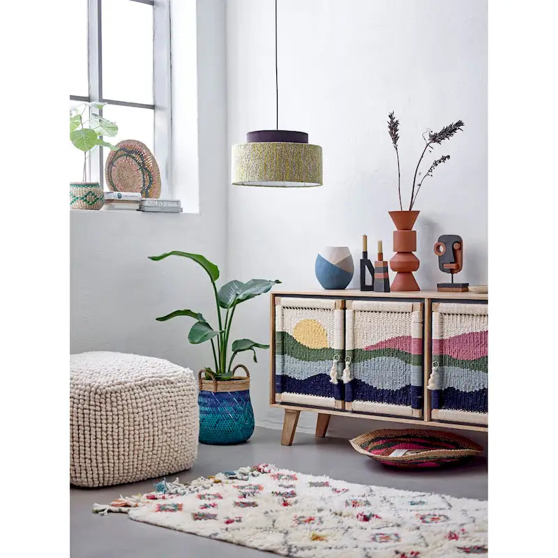 Pouf en laine et coton de Nouvelle-Zélande