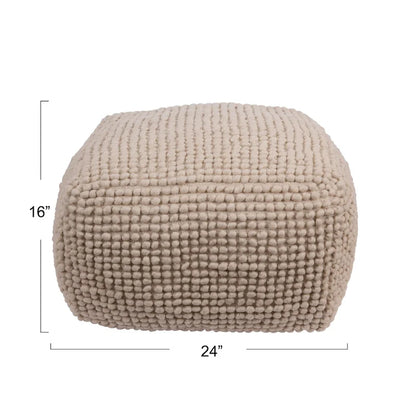 Pouf en laine et coton de Nouvelle-Zélande