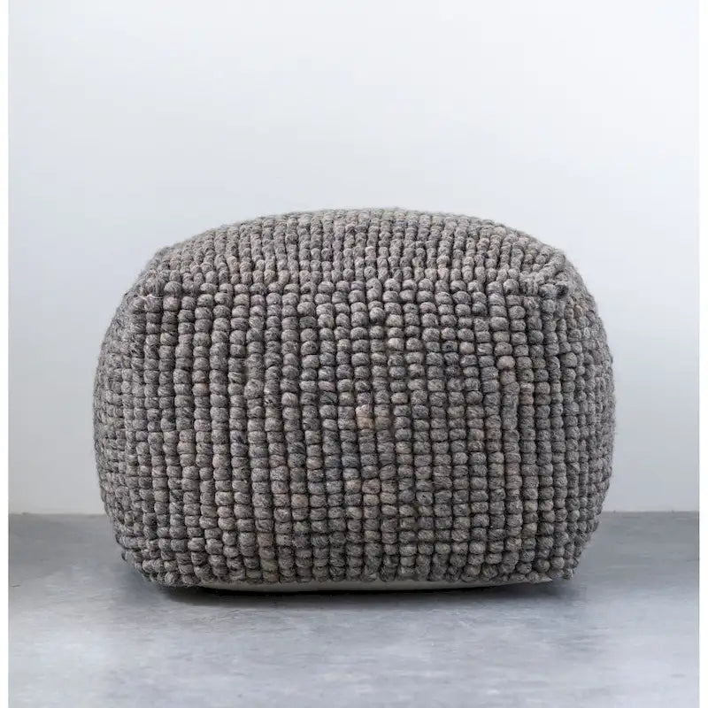 Pouf en laine et coton de Nouvelle-Zélande