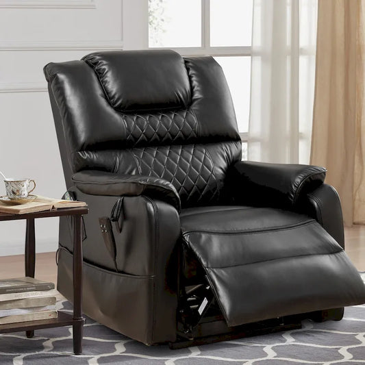 35.5 W Dual Electric Power Lift Recliner,Massage&Heat,180 degrees