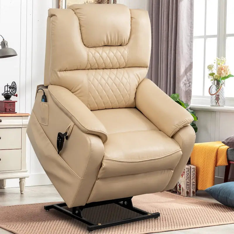 Fauteuil inclinable électrique à double levage 35,5 W, massage et chauffage, inclinaison à 180 degrés