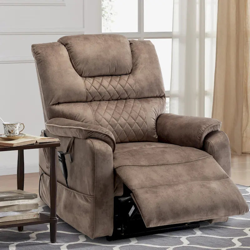 Fauteuil inclinable électrique à double levage 35,5 W, massage et chauffage, inclinaison à 180 degrés