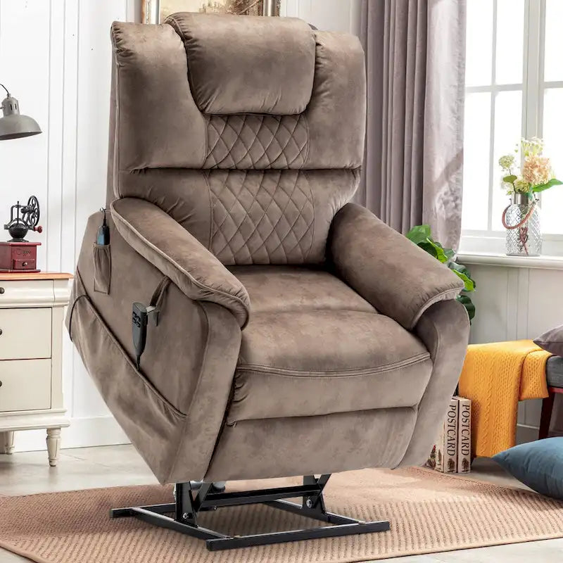 Fauteuil inclinable électrique à double levage 35,5 W, massage et chauffage, inclinaison à 180 degrés