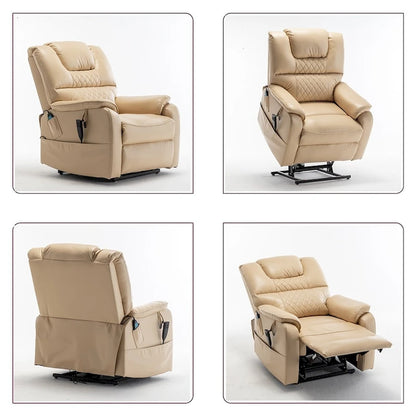 Fauteuil inclinable électrique à double levage 35,5 W, massage et chauffage, inclinaison à 180 degrés