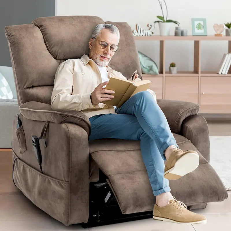Fauteuil inclinable électrique à double levage 35,5 W, massage et chauffage, inclinaison à 180 degrés
