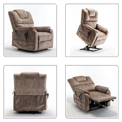 Fauteuil inclinable électrique à double levage 35,5 W, massage et chauffage, inclinaison à 180 degrés