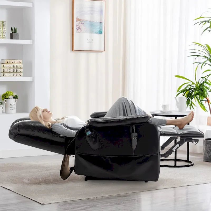 Fauteuil inclinable électrique à double levage 35,5 W, massage et chauffage, inclinaison à 180 degrés