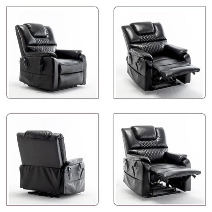 Fauteuil inclinable électrique à double levage 35,5 W, massage et chauffage, inclinaison à 180 degrés