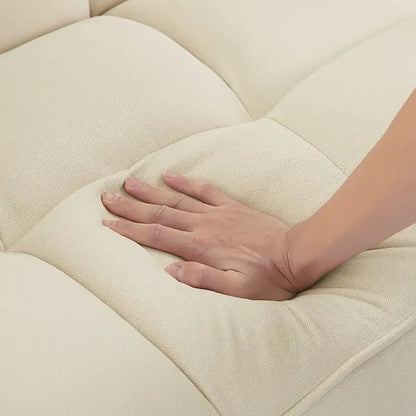 Canapé-lit futon en velours, dossier réglable, convertible en lit, avec pieds fuselés en bois, idéal pour le salon ou la chambre.