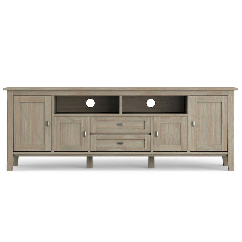 Meuble TV WYNDENHALL Norfolk en bois massif, 183 cm de large, pour téléviseurs jusqu'à 203 cm (80 pouces) - Dimensions : 183 cm (L) x 44,5 cm (P) x 66 cm (H)
