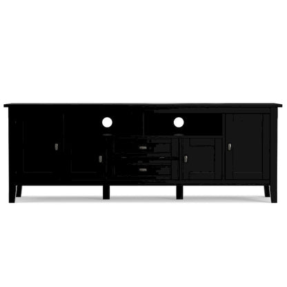 Meuble TV WYNDENHALL Norfolk en bois massif, 183 cm de large, pour téléviseurs jusqu'à 203 cm (80 pouces) - Dimensions : 183 cm (L) x 44,5 cm (P) x 66 cm (H)
