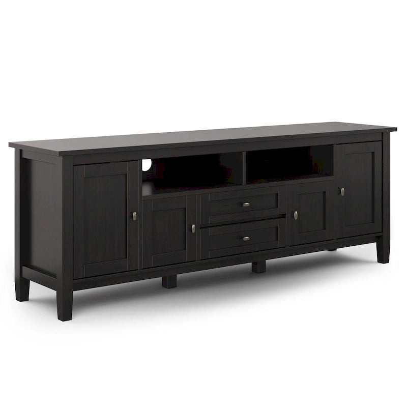 Meuble TV WYNDENHALL Norfolk en bois massif, 183 cm de large, pour téléviseurs jusqu'à 203 cm (80 pouces) - Dimensions : 183 cm (L) x 44,5 cm (P) x 66 cm (H)
