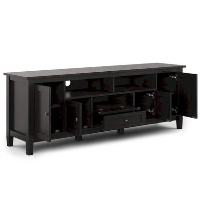 Meuble TV WYNDENHALL Norfolk en bois massif, 183 cm de large, pour téléviseurs jusqu'à 203 cm (80 pouces) - Dimensions : 183 cm (L) x 44,5 cm (P) x 66 cm (H)