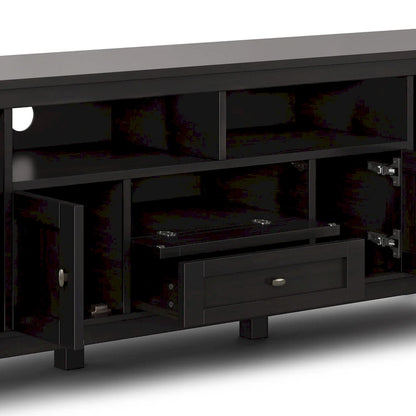 Meuble TV WYNDENHALL Norfolk en bois massif, 183 cm de large, pour téléviseurs jusqu'à 203 cm (80 pouces) - Dimensions : 183 cm (L) x 44,5 cm (P) x 66 cm (H)