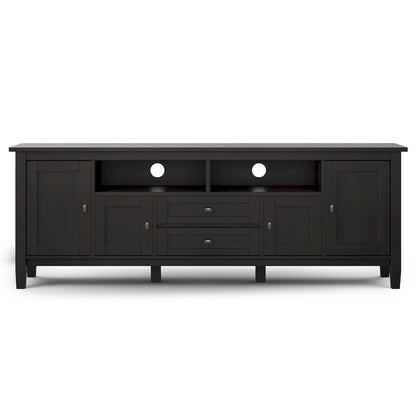 Meuble TV WYNDENHALL Norfolk en bois massif, 183 cm de large, pour téléviseurs jusqu'à 203 cm (80 pouces) - Dimensions : 183 cm (L) x 44,5 cm (P) x 66 cm (H)
