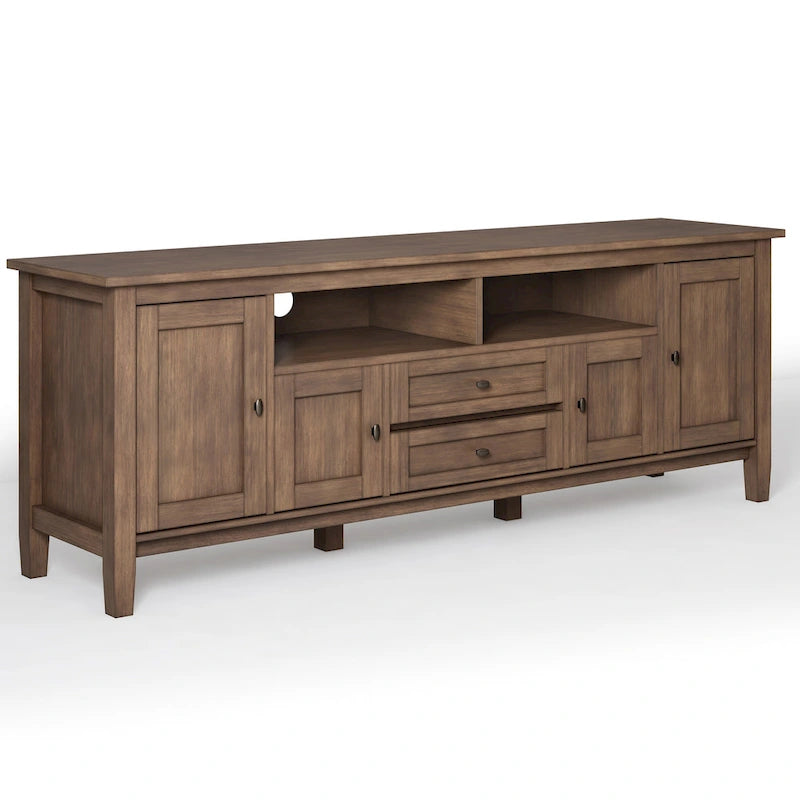 Meuble TV WYNDENHALL Norfolk en bois massif, 183 cm de large, pour téléviseurs jusqu'à 203 cm (80 pouces) - Dimensions : 183 cm (L) x 44,5 cm (P) x 66 cm (H)