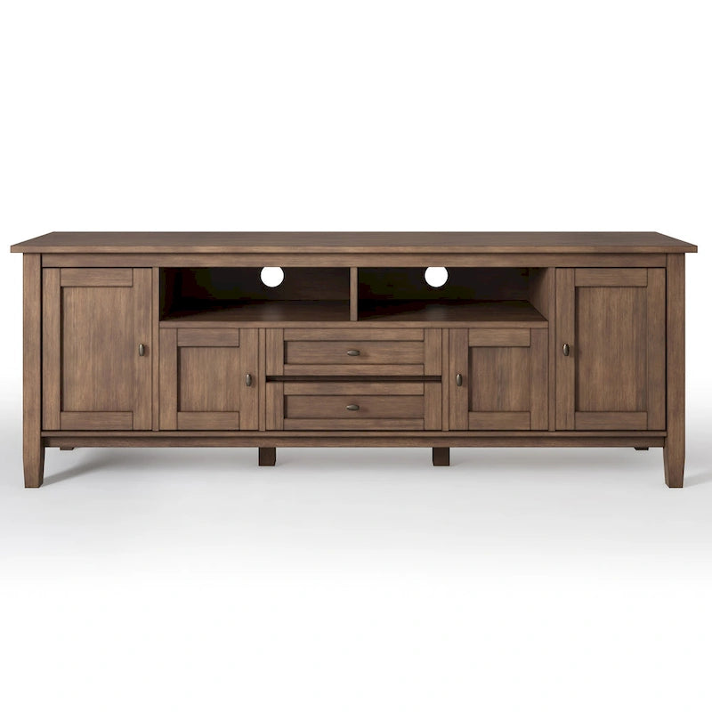 Meuble TV WYNDENHALL Norfolk en bois massif, 183 cm de large, pour téléviseurs jusqu'à 203 cm (80 pouces) - Dimensions : 183 cm (L) x 44,5 cm (P) x 66 cm (H)