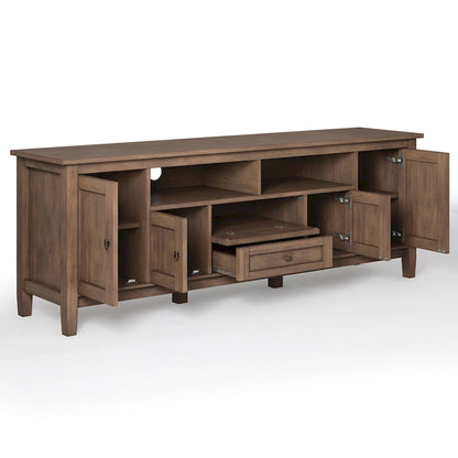 Meuble TV WYNDENHALL Norfolk en bois massif, 183 cm de large, pour téléviseurs jusqu'à 203 cm (80 pouces) - Dimensions : 183 cm (L) x 44,5 cm (P) x 66 cm (H)