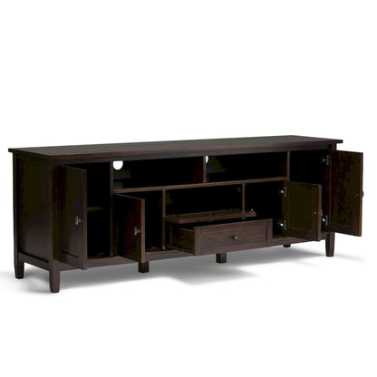 Meuble TV WYNDENHALL Norfolk en bois massif, 183 cm de large, pour téléviseurs jusqu'à 203 cm (80 pouces) - Dimensions : 183 cm (L) x 44,5 cm (P) x 66 cm (H)