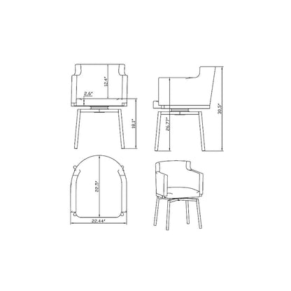 Fauteuil Somette Modern Club avec accoudoirs et mécanisme pivotant à mémoire, lot de 2
