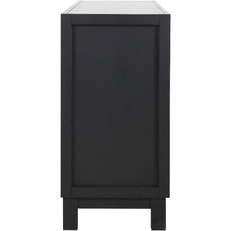 Buffet à 4 portes avec grand espace de rangement, idéal pour le salon ou la salle à manger.