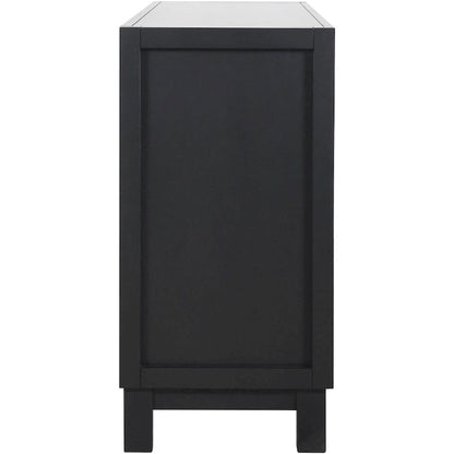 Buffet à 4 portes avec grand espace de rangement, idéal pour le salon ou la salle à manger.