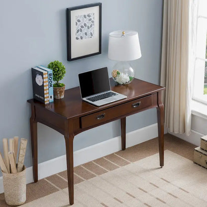 Bureau pour ordinateur portable Stratus en bois massif avec tiroir à clavier rabattable à l'avant