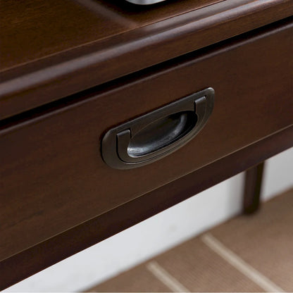 Bureau pour ordinateur portable Stratus en bois massif avec tiroir à clavier rabattable à l'avant