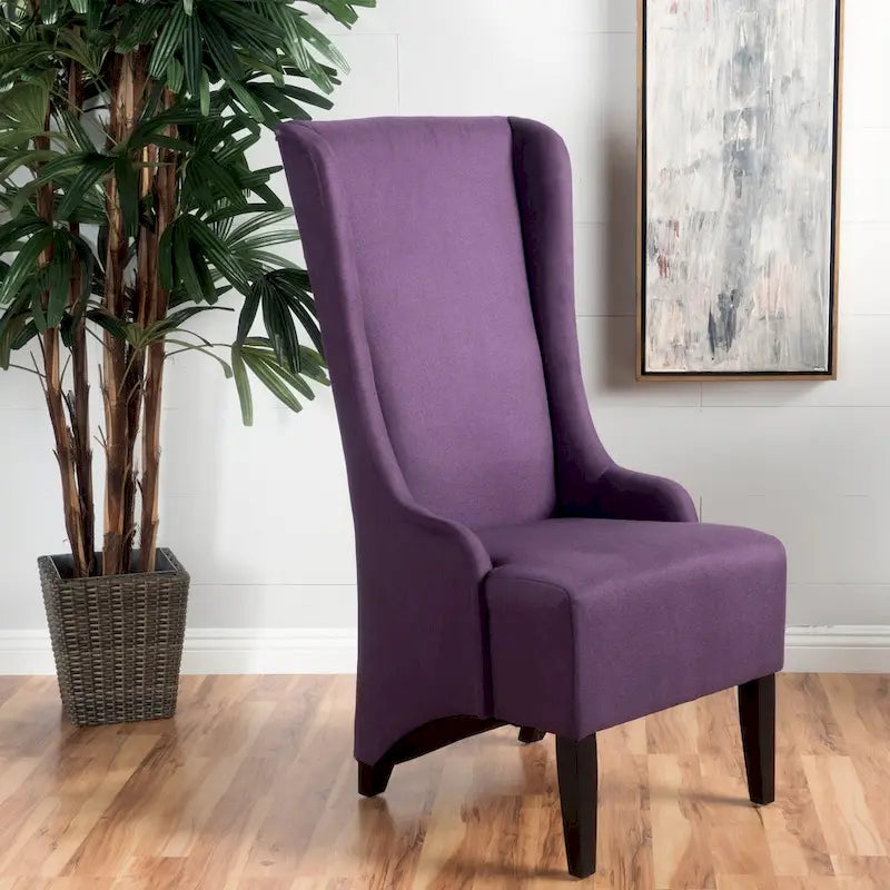 Chaise de salle à manger Callie à dossier haut en tissu de Christopher Knight Home - 59 cm (L) x 73 cm (l) x 117 cm (H)