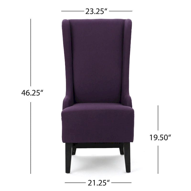 Chaise de salle à manger Callie à dossier haut en tissu de Christopher Knight Home - 59 cm (L) x 73 cm (l) x 117 cm (H)