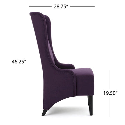 Chaise de salle à manger Callie à dossier haut en tissu de Christopher Knight Home - 59 cm (L) x 73 cm (l) x 117 cm (H)