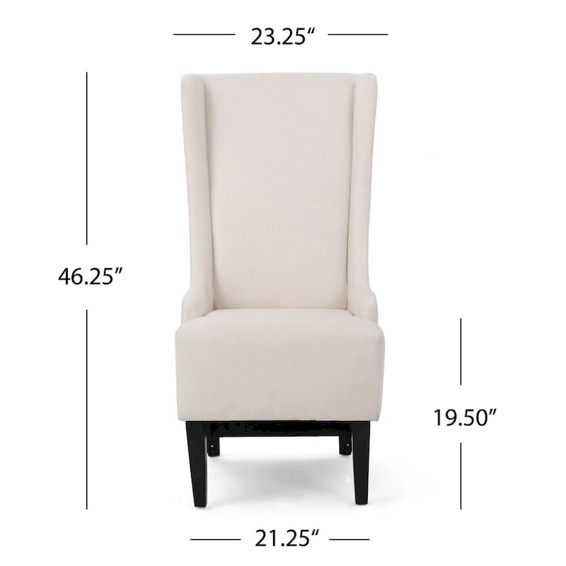 Chaise de salle à manger Callie à dossier haut en tissu de Christopher Knight Home - 59 cm (L) x 73 cm (l) x 117 cm (H)