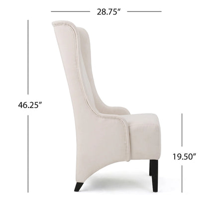 Chaise de salle à manger Callie à dossier haut en tissu de Christopher Knight Home - 59 cm (L) x 73 cm (l) x 117 cm (H)