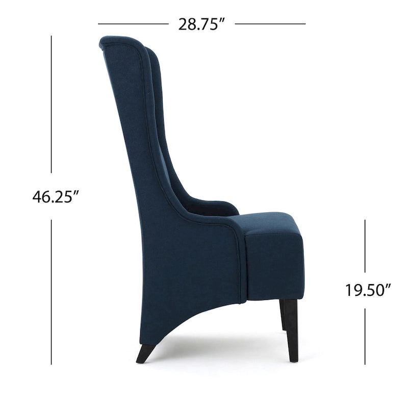 Chaise de salle à manger Callie à dossier haut en tissu de Christopher Knight Home - 59 cm (L) x 73 cm (l) x 117 cm (H)