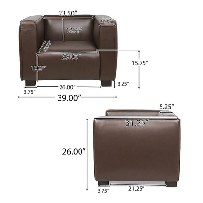 Fauteuil club Goyette en similicuir de Christopher Knight Home