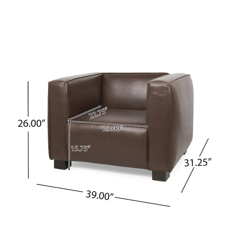 Fauteuil club Goyette en similicuir de Christopher Knight Home