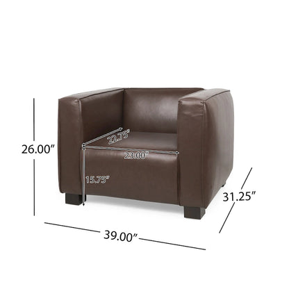 Fauteuil club Goyette en similicuir de Christopher Knight Home