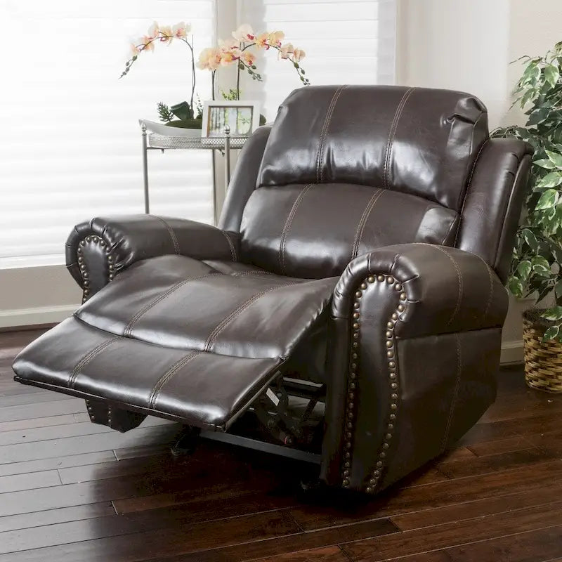 Fauteuil inclinable à bascule Charlie en similicuir par Christopher Knight Home