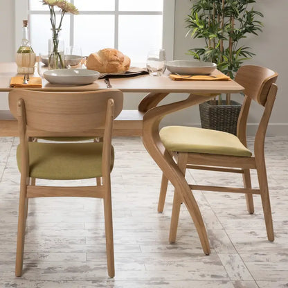Chaises de salle à manger en bois recouvertes de tissu (lot de 2) par Christopher Knight