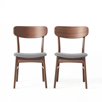 Chaises de salle à manger en bois recouvertes de tissu (lot de 2) par Christopher Knight