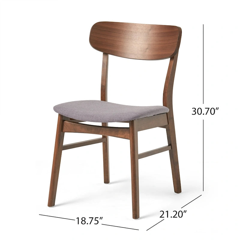 Chaises de salle à manger en bois recouvertes de tissu (lot de 2) par Christopher Knight