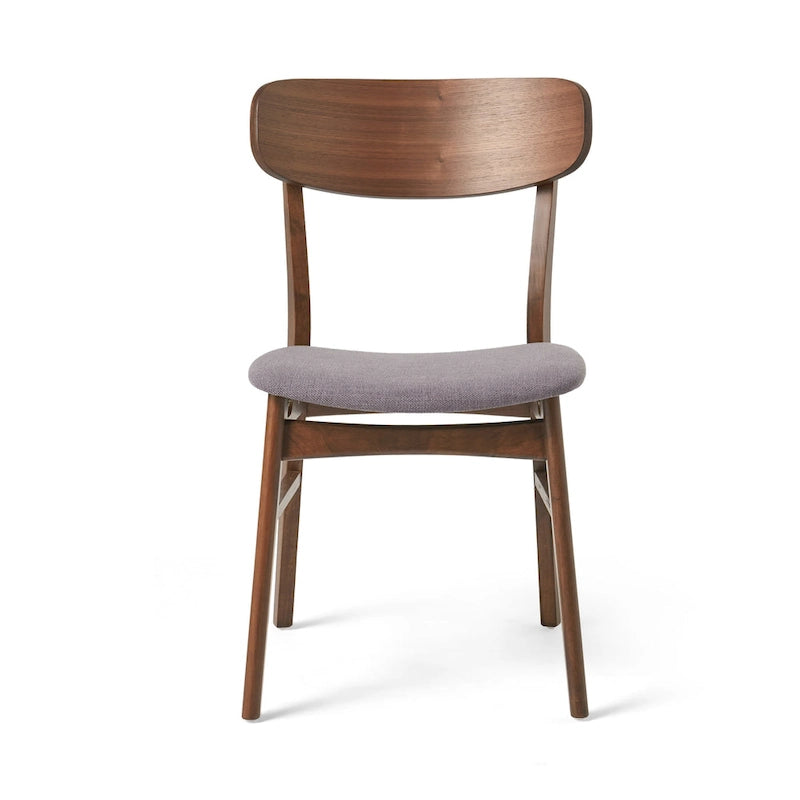 Chaises de salle à manger en bois recouvertes de tissu (lot de 2) par Christopher Knight
