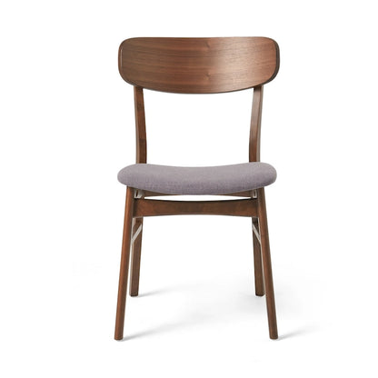 Chaises de salle à manger en bois recouvertes de tissu (lot de 2) par Christopher Knight