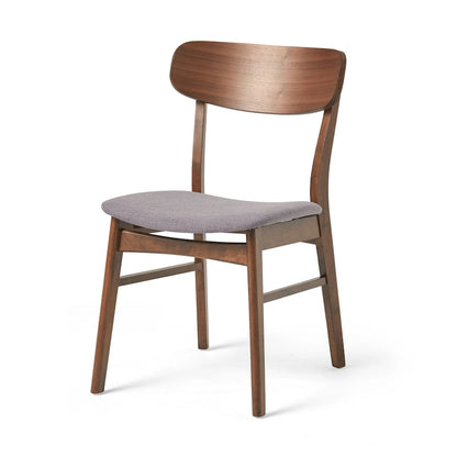Chaises de salle à manger en bois recouvertes de tissu (lot de 2) par Christopher Knight
