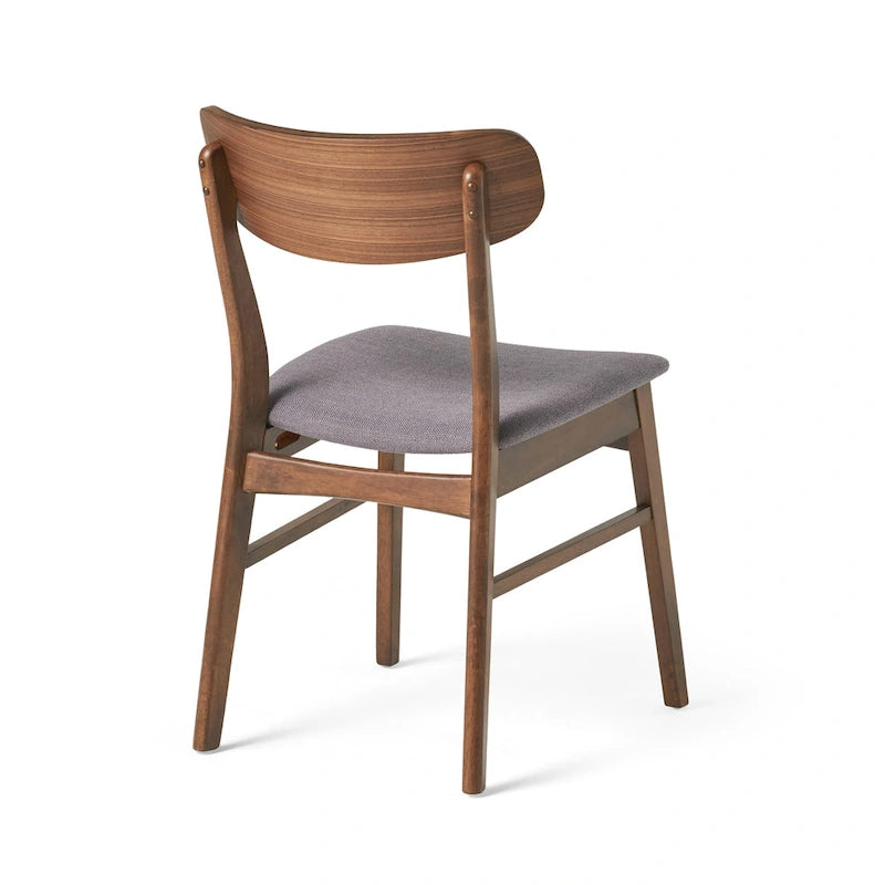 Chaises de salle à manger en bois recouvertes de tissu (lot de 2) par Christopher Knight