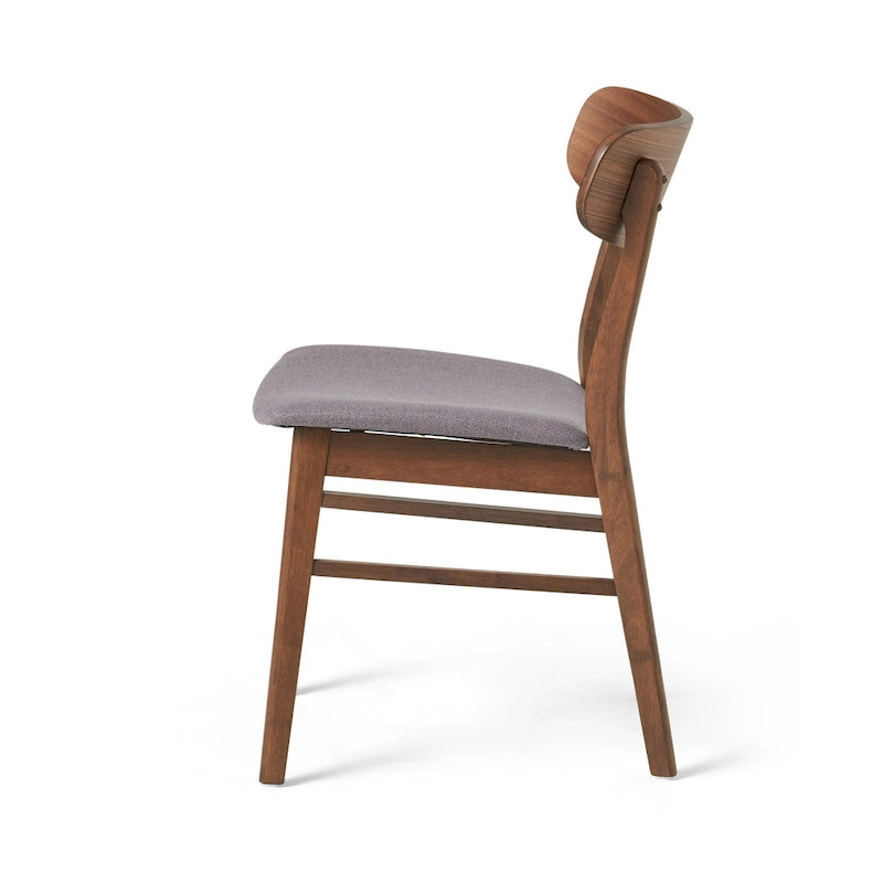 Chaises de salle à manger en bois recouvertes de tissu (lot de 2) par Christopher Knight