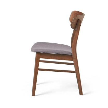 Chaises de salle à manger en bois recouvertes de tissu (lot de 2) par Christopher Knight