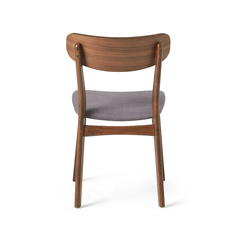 Chaises de salle à manger en bois recouvertes de tissu (lot de 2) par Christopher Knight