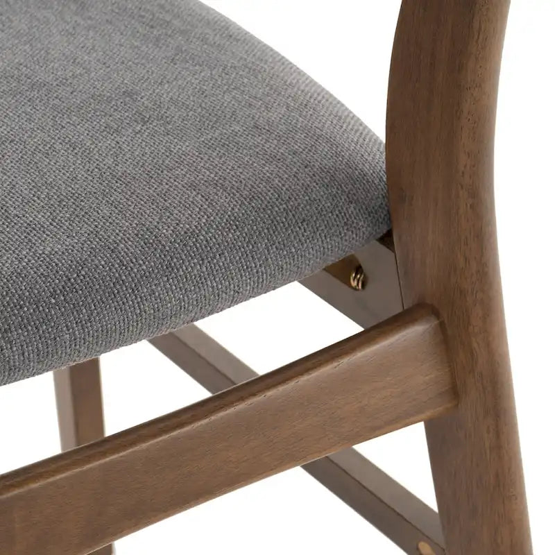 Chaises de salle à manger en bois recouvertes de tissu (lot de 2) par Christopher Knight