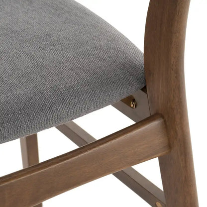 Chaises de salle à manger en bois recouvertes de tissu (lot de 2) par Christopher Knight